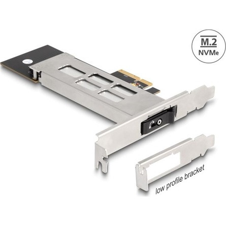 Delock PCI expressz kártya mobil-rack 1 x M.2 NMVe SSD-hez - alacsony profilú formatényező