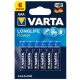 Varta Longlife Power AAA (LR03) alkáli mikro ceruza elem 6 db/bliszter