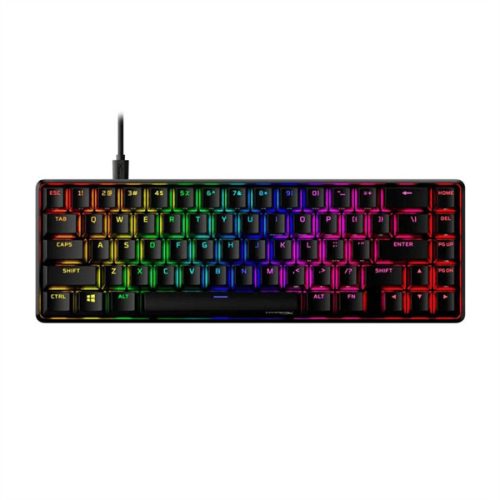 HyperX Mechanikus Billentyűzet - Alloy Origins 65 (Vezetékes, USB, 65 gomb, HX Red switch, angol kiosztás, fekete)