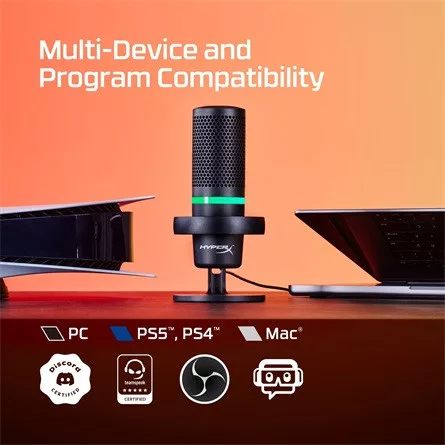 HP HyperX DuoCast gaming mikrofon fekete