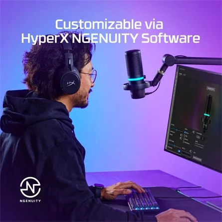 HP HyperX DuoCast gaming mikrofon fekete