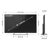 SHARP 50HP6265E 50"/126cm 4K Ultra HD QLED Google TV, 3840x2160, 4xHDMI/2xUSB