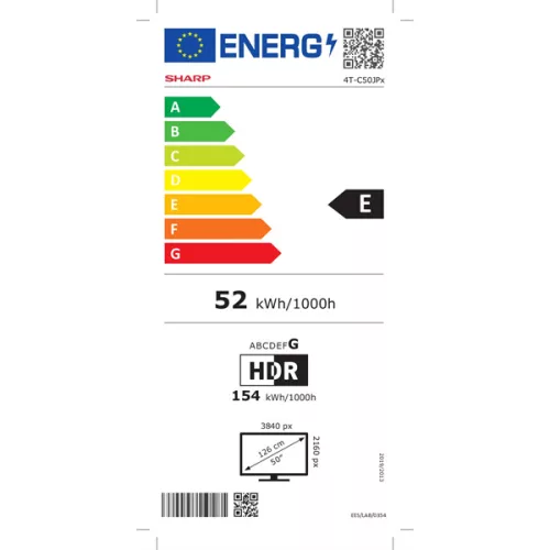SHARP 50JP7265E 50"/126cm 4K Ultra HD QLED MiniLED Google TV Harman/Kardon hangszórókkal, 3840x2160, 4xHDMI/2xUSB