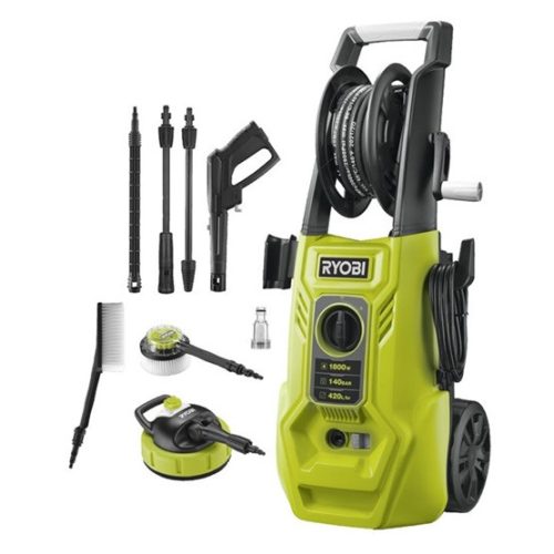 Ryobi 1800W magasnyomású mosó 140bar, adapterekkel+terasztisztító - RY140PWA-P