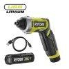 Ryobi 4V USB Lithium csavarbehajtó, 1x 2,0Ah akkumulátor, töltő - RSD4-120T