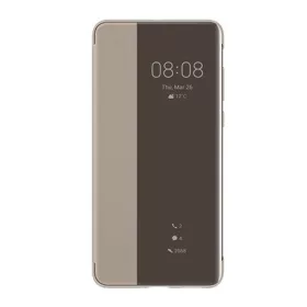   Huawei P40 HUAWEI tok álló, bőr hatású aktív FLIP, Smart View Cover, BARNA