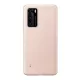 Huawei P40 HUAWEI műanyag telefonvédő gumírozott, textil minta, RÓZSASZÍN