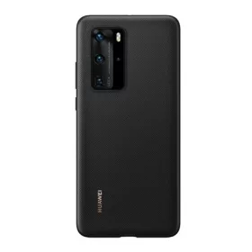   Huawei P40 Pro 5G HUAWEI műanyag telefonvédő bőr hatású hátlap FEKETE