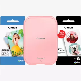   CANON Mobil fotónyomtató, ZINK, ZOEMINI 2 WiFi,  317x500 dpi, rózsaarany,  + fotópapír csomag