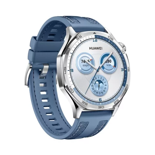 HUAWEI Watch GT 5 okosóra (46mm, beépített GPS, aktivitásmérő, pulzusmérő, IPX7 vízálló, szőtt szilikon szíj) KÉK