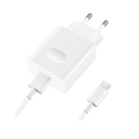  HUAWEI CP404B hálózati töltő USB aljzat (22.5W, PD gyorstöltő + Type-C kábel) FEHÉR (Gigapack csomagolás)