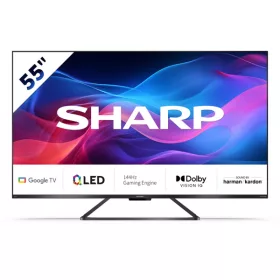   SHARP 55GR8265E 55"/139cm 4K UHD QLED Google TV Harman/Kardon hangszórókkal, 144 Hz, 3840x2160, 4xHDMI/2xUSB