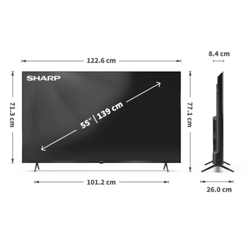 SHARP 55HP5265E 55"/139cm 4K Ultra HD QLED Google TV, 3840x2160, 4xHDMI/2xUSB