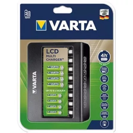 VARTA LCD MULTI CHARGER+ akkutöltő 240V, LED kijelző, FEKETE