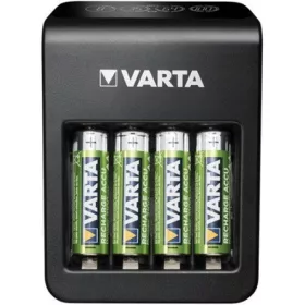   Varta LCD Plug Charger AA/AAA/PP3(9V) NiMH akkumulátor töltő fekete (USB port) + 4x AA 2100mAh battery