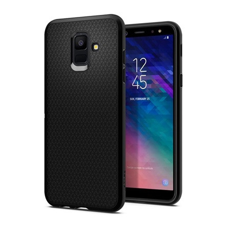 Spigen Samsung A6 (2018) SPIGEN LIQUID AIR szilikon telefonvédő ütésállóság, rombusz, FEKETE