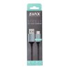 AVAX KAB AVAX CB301G STEELY USB A-Type C 60W gyorstöltő, sodorszálas kábel, 3A, acélszürke - 1,5m