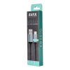 AVAX KAB AVAX CB301G STEELY USB A-Type C 60W gyorstöltő, sodorszálas kábel, 3A, acélszürke - 1,5m