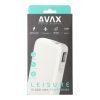 AVAX CHG AVAX PB106W LEISURE PD/Type-C 30W+QC 18W gyorstöltő Powerbank 15.000mAh, fehér