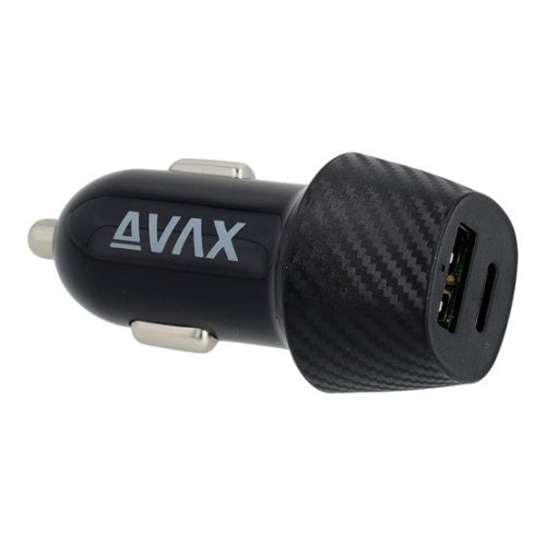 AVAX CHG AVAX CC302B CARLY USB A (QC)+Type C (PD) 20W autós töltő, fekete