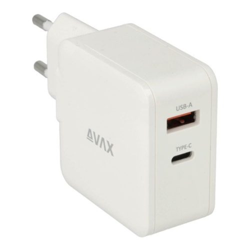 AVAX CHG AVAX CH632W FIVEY+ USB A + Type C 45W GaN gyors hálózati töltő, fehér