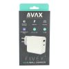 AVAX CHG AVAX CH632W FIVEY+ USB A + Type C 45W GaN gyors hálózati töltő, fehér