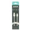 AVAX KAB AVAX CB621 CREAMY+ USB A - Type C gyorstöltő kábel, 2.4A, fehér-ezüst - 1,5m