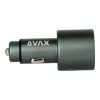 AVAX CHG AVAX CC680B CARLY+ USB A + Type C 140W autós töltő, fekete