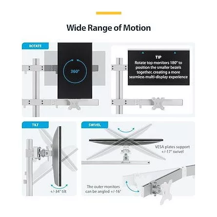 StarTech SIX-MONITOR DESK MOUNT/MAX 32 - MAX 32IN SCREENS/17.6LB EACH/V