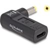 Delock USB-C -> DC 4,8 x 1,7mm F/M töltő adapter fekete 90°, HP