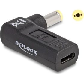   Delock USB-C -> DC 5,5 x 1,7mm F/M töltő adapter fekete Acer, 90°