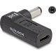 Delock USB-C -> DC 5,5 x 2,1mm F/M töltő adapter fekete 90°