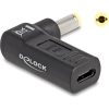 Delock USB-C -> DC 5,5 x 2,5mm F/M töltő adapter fekete 90°