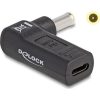 Delock USB-C -> DC 5,5 x 3,0mm F/M töltő adapter fekete 90°