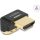 Delock HDMI 2.0 -> HDMI 2.0 M/F adapter fekete 90° le