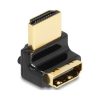 Delock HDMI 2.0 -> HDMI 2.0 M/F adapter fekete 90° fel