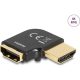 Delock HDMI 2.0 -> HDMI 2.0 M/F adapter fekete 90° bal