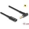 Delock USB-C -> DC 4,8 x 1,7mm F/M töltőkábel 0.15m fekete egyenes/90°, HP