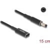 Delock USB-C -> DC 5,5 x 2,1mm F/M töltőkábel 0.15m fekete