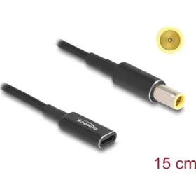   Delock USB-C -> DC 7,9 x 5,5mm F/M töltőkábel 0.15m fekete IBM