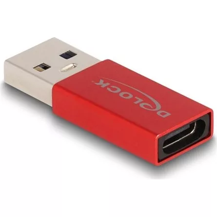 Delock USB-A 3.2 Gen2 -> USB-C 3.1 Gen2 M/F aktív adapter piros