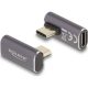 Delock USB-C -> USB-C M/F adapter szürke 90°