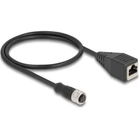   Delock M12 4pin D-code -> RJ45 CAT5e S/FTP F/F adatkábel 0.5m fekete