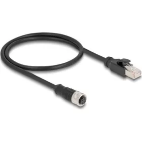   Delock M12 4pin D-code -> RJ45 CAT5e S/FTP F/M adatkábel 0.5m fekete