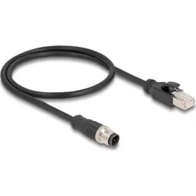   Delock M12 4pin D-code -> RJ45 CAT5e S/FTP M/M adatkábel 0.5m fekete
