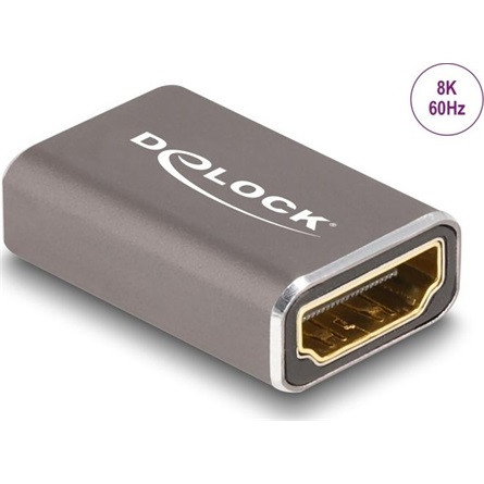 Delock HDMI 2.1 Ethernet -> HDMI 2.1 Ethernet F/F adapter szürke