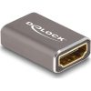 Delock HDMI 2.1 Ethernet -> HDMI 2.1 Ethernet F/F adapter szürke