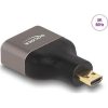 Delock HDMI micro D Ethernet -> HDMI 2.1 Ethernet M/F adapter szürke