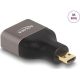 Delock HDMI micro D Ethernet -> HDMI 2.1 Ethernet M/F adapter szürke