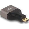 Delock HDMI micro D Ethernet -> HDMI 2.1 Ethernet M/F adapter szürke